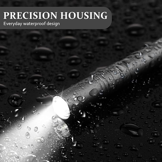 24 Pack Christmas Mini Pen Flashlights Bulk Gifts LED Pen Lights Aluminum Pocket Flashlights with Clips Small Handheld Torches for Men Camping Hiking Emergency Outdoor (Silver Gray)