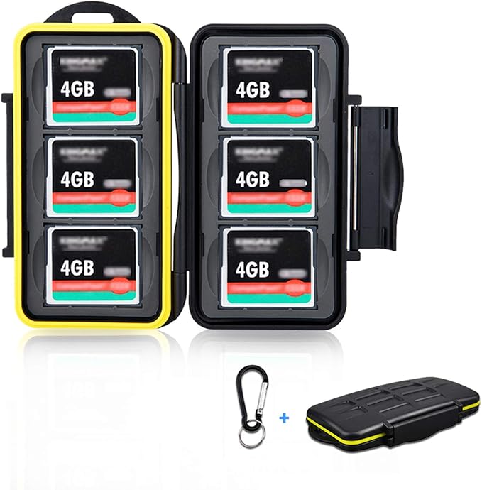 6 Slots CF Card Holder, CF Card Case, Professional Water-Resistant Anti-Shock CF Card Protector Storage for Canon 400D 350D 50D 40D 30D 7D Mark II 7D 5DS R 5D Mark IV III II 1D Mark II Nikon D810 D800