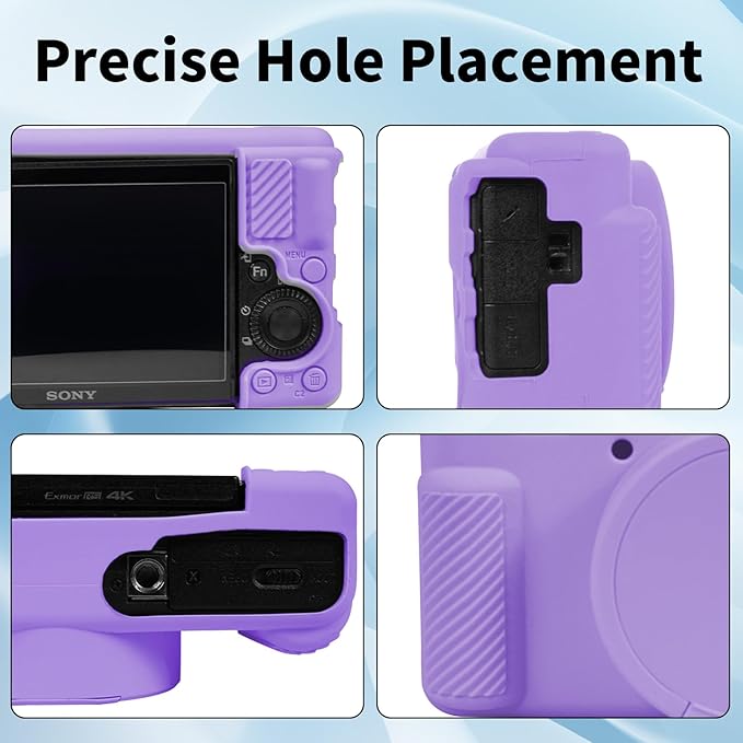 Camera Case for Sony ZV-1, ZV1 Camera Cover Silicone Camera Sleeve Body Skin Protective Case with Removable Lens Cap for Sony ZV 1 Digital Camera, Purple