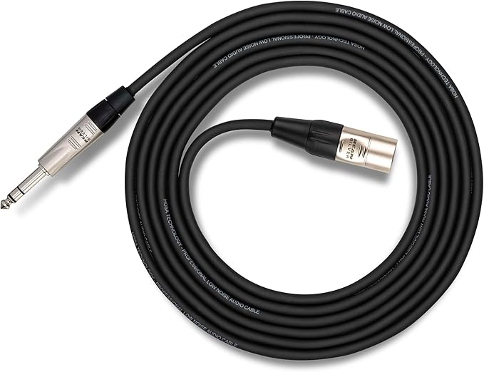 Hosa HSX-005 REAN 1/4 Inch TRS to XLR3M Pro Balanced Interconnect Cable, 5 Feet