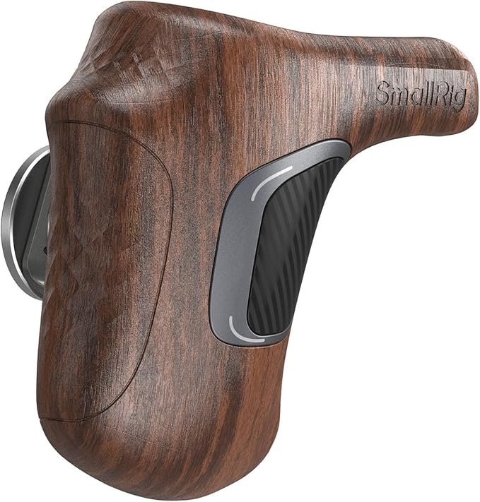 SMALLRIG Rotating Left-Side Wooden Handle for ARRI Rosette, Load Capacity to 15kg / 33lbs, Flexible Position Adjustment, Ergonomic Design & Anti-Slip Design
