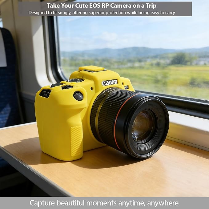 Frevyve Case for Canon EOS RP Body Camera, Skin, Anti-Scratch, Lightweight Sleeve, Soft Silicone Rubber Protective Case Cover for EOS RP Mirrorless Digital Camera Accessories (Yellow)