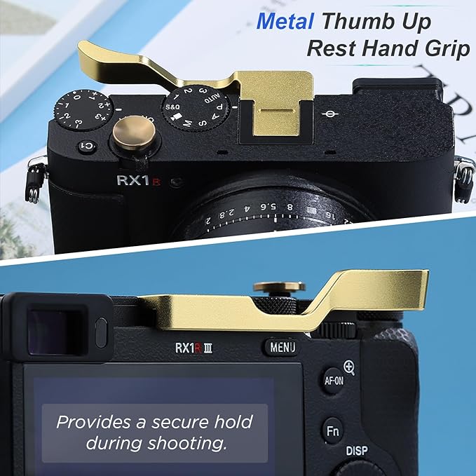 Haoge Thumb Hand Grip for Sony RX1R III Camera Accessories Gold Metal Hot Shoe rx1r m3 Thumb Up Rest Hand Grip THB-RX1RIII-G