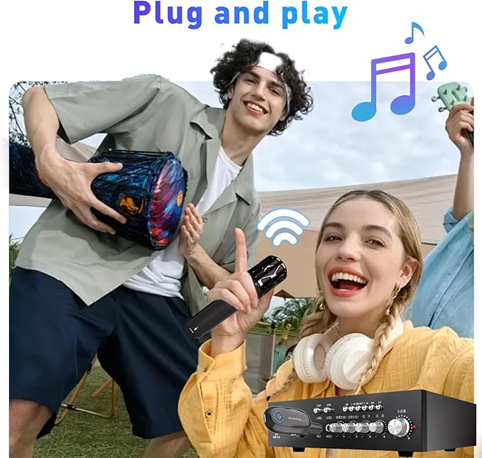 ZOWEETEK Wireless Microphones for Singing,Dual Handheld Dynamic Mic with Rechargeable Receiver,Karaoke Microphone Set for Singing,Wedding,Home Party, Classroom,Speech,Church,PA System,Plug and Play