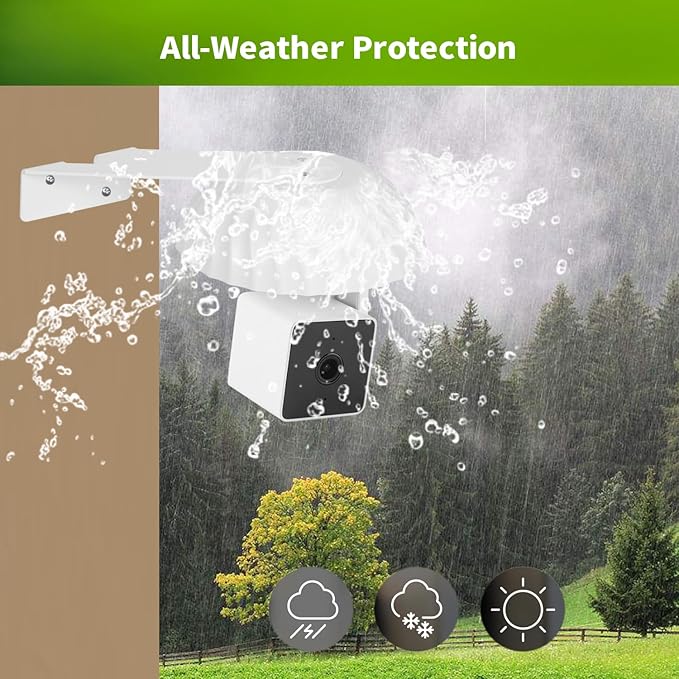 Wall Mount for WYZE Cam Pan V3, Outdoor Corner Mount Kit with Weatherproof Cover, Durable Housing for Outside Use – White (Camera Not Included)