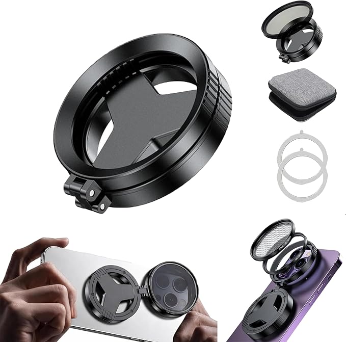 Anti-Glare Magnetic Phone Filter, Magnetic Anti-Glare CPL Polarizing Filter for Phone, Reduces Reflections & Enhances Colors, Professional 52mm Polarizing Filter (1 PC)