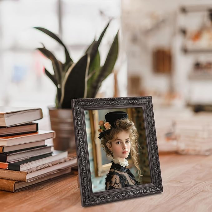 Edenseelake 8x10 Picture Frames Set of 2, Vintage Black Photo Frame 8 by 10 for Tabletop or Wall Decor