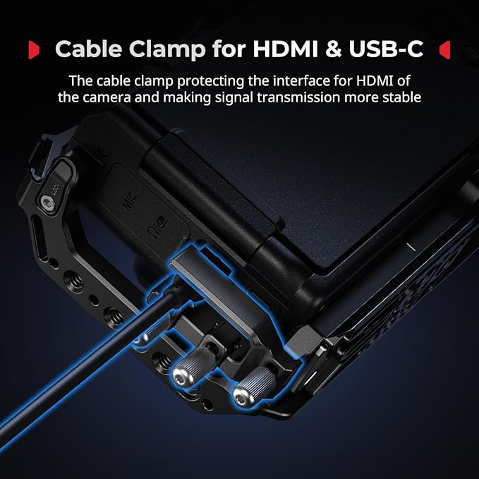 SmallRig ZR Camera Cage Kit for Nikon ZR, Full Cage with Rotatable NATO Rail Side Handle, Top Handle for ARRI and Cable Clamp for HDMI, Built-in Cold Shoe and Quick-Release Plate for Arca - 5468