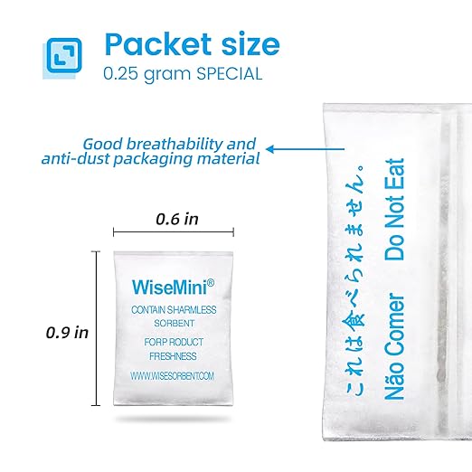 0.25 Gram 3000 Pack Silica Gel Packets, Dessicant Packets, Silica Gel Packs, Moisture Absorbers for Food Storage, Food Safe Desiccant Dehumidifiers