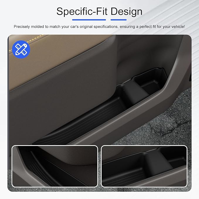 4PCS Door Side Storage Box Compatible with 2022-2026 Chevy Silverado GMC Sierra Door Handle Phone Pocket Tray Insert Organizer Crew Cab Replacement for 2022-2026 Chevy Silverado Accessories