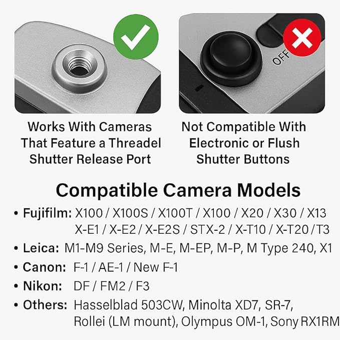 Custom Metal Soft Shutter Release Button with Personalized Logo, Text or Image, Compatible with Fujifilm Threaded Models, 2-Pack (Red)