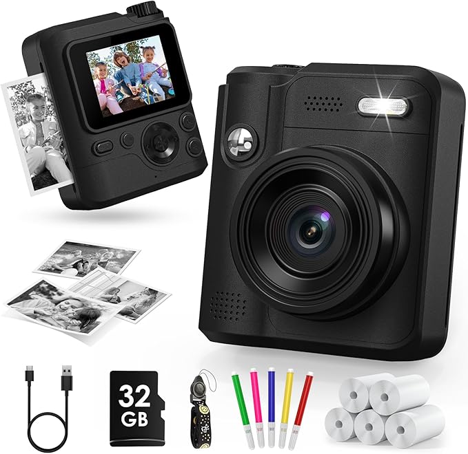 Kids Camera Gifts for Girls Boys - Christmas Birthday Xmas Gift for Girl Boy Age 3 4 5 6 7 8 9 10 11 12 Year Old - Instant Print Digital Toys Ages 3-5 6-8 8-12 Years Olds - Toddler Learning Kid Toy