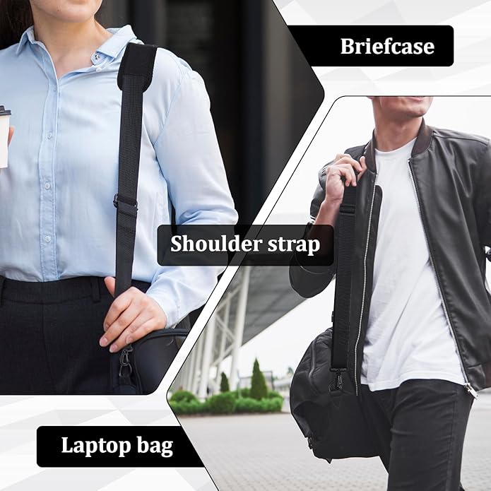 56" Bag Strap, Shoulder Strap Universal Adjustable Shoulder Belt Replacement Laptop Shoulders Straps Luggage Duffel Straps with Metal Hook for Briefcase Laptop Messenger Crossbody Bag Luggage Camera