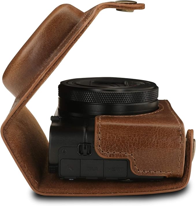 MegaGear MG1728 Ever Ready Genuine Leather Camera Case compatible with Sony Cyber-shot DSC-RX100 VII - Brown