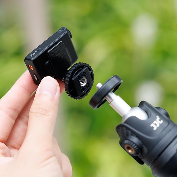 JJC Cold Shoe Mount Adapter for DJI Mic Mini with 1/4"-20, Durable ABS Cold Shoe Adapter Angle Adjustable, Hot Shoe Accessories for DSLR Camera Vlogging Video Recording, Not for DJI MIC 1/2