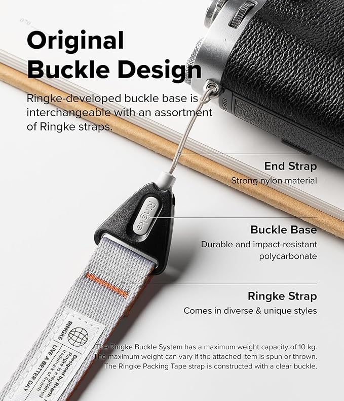 Ringke Shoulder Crossbody Strap [Adjustable Neck Lanyard Strap with Sturdy String] [One-Touch Buckle] for Phone Case, Camera, Keys, USB Flash Drive, and ID Badge - Ash Orange