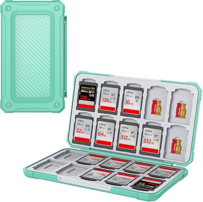 THELIFELICIOUS SD Card Holder Memory Card Case for SD/TF Cards, Memory Storage Organizer for 20 SDXC SDHC and 20 TF Cards