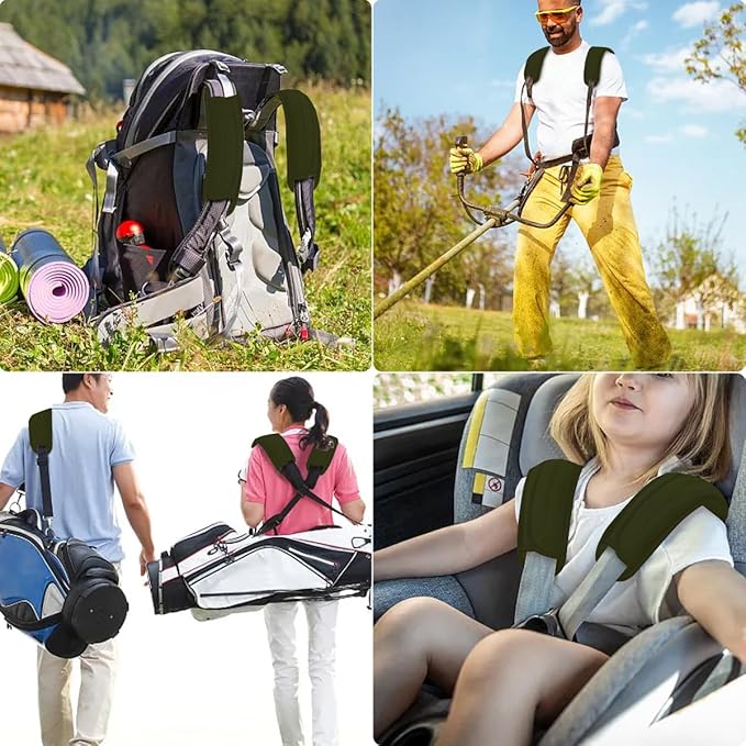 ZINZ 2-Pack Universal Shoulder Pad with Ultra Thick Cushion for Bag Luggage Bag Crossbody, Plus Long & Anti-Slip & Breathable,Army Green
