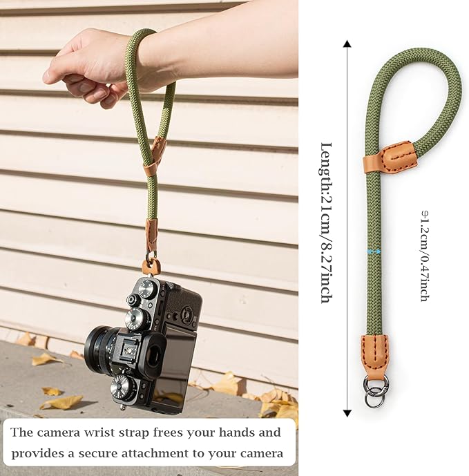 VOVMOEYA Rope Camera Wrist Strap,Camera Hand Strap Compatible with A6400 A6000 A7 IV,for Fujifilm X100V for Nikon Zf Z30 for Canon EOS R6 R7 R8 R10 Camera Wrist Straps for dslr - Green