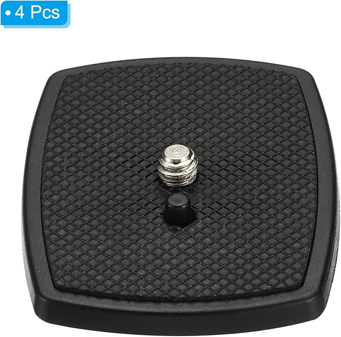 PATIKIL Tripod Quick Release Plate, 35mm 4 Pack Camera Tripod Adapter Mount Parts Replacement Mounting Plate for Tripod Model 5, Black