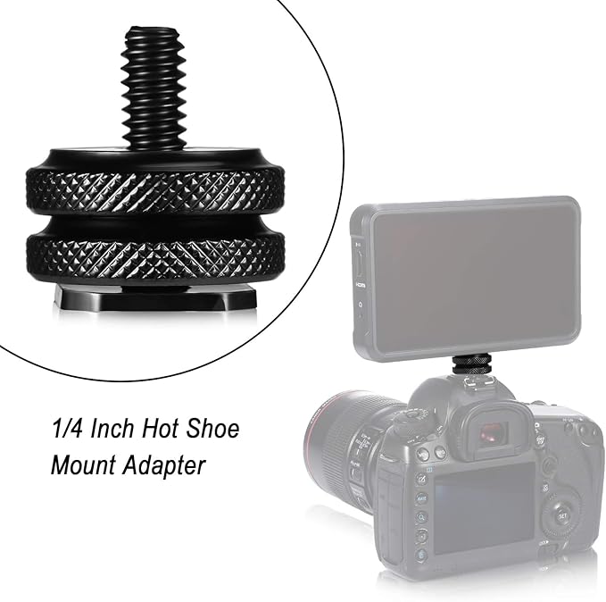 8 Pieces 1/4 Inch Cold Shoe Mount Adapter and Hot Shoe Flash Stand Adapter Kit for DSLR Camera Rig, Camera Flash Shoe Mounts for Tripod