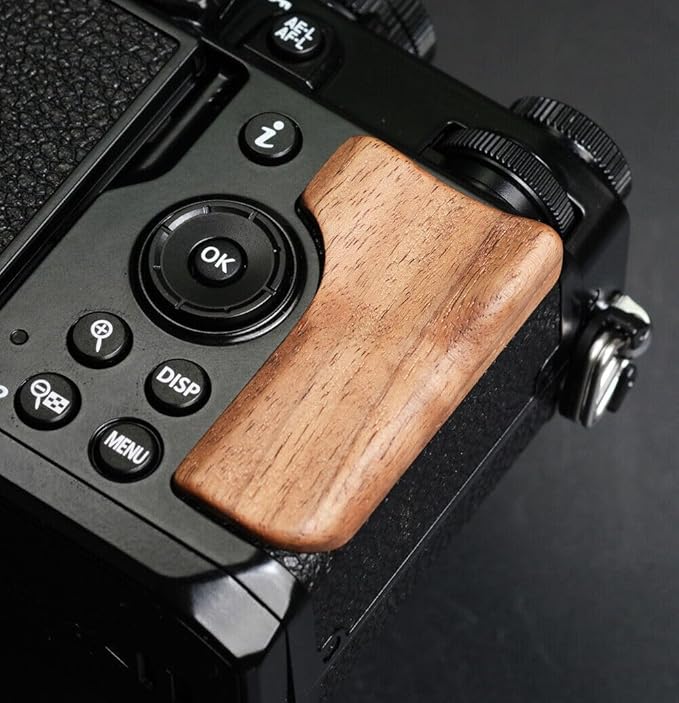 Wood Wooden Thumb Up Grip Sticker Finger Handle for ZF Camera (Walnut)