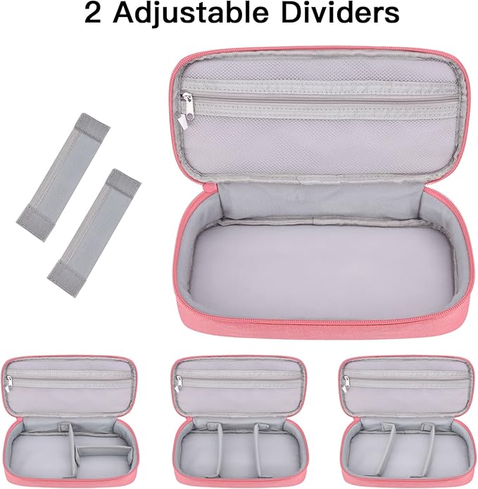 Cord Organizer Travel Case, Electronics Organizer Pouch Bag for Cable & Charger (Pink)