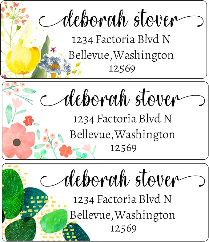 LINMAGCO Personalized Return Address Labels Gold 500 Pcs Mail Labels for Envelopes Weddings Self Adhesive Rectangle Elegant Name Stickers……