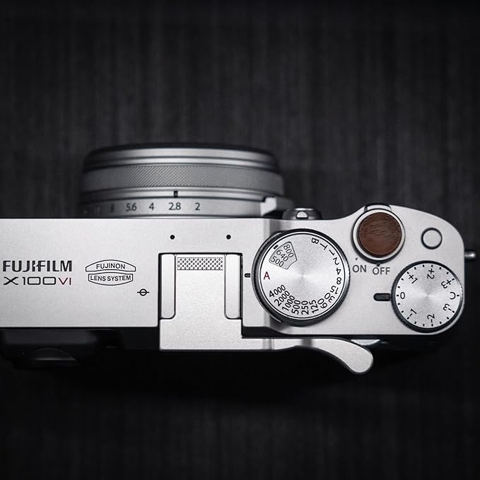 Metal Thumb Up Grip for Fujifilm Fuji X100VI Camera, Hot Shoe Thumb Rest Support Grip ，Exclusive Vintage Anti-Slip Pattern, Enhance The camera's Grip Feel (Silver)