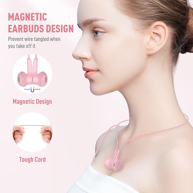 USB C Headphone for iPhone 17 Air 16 15 Pro Max Plus/iPad, Type C Earphone with Mic HiFi Stereo Magnet Cute USBC Wired Earbud for Samsung Galaxy S26 S25 S24 Ultra A35 S23 Fe S22+ A17/Pixel 10 9, Pink