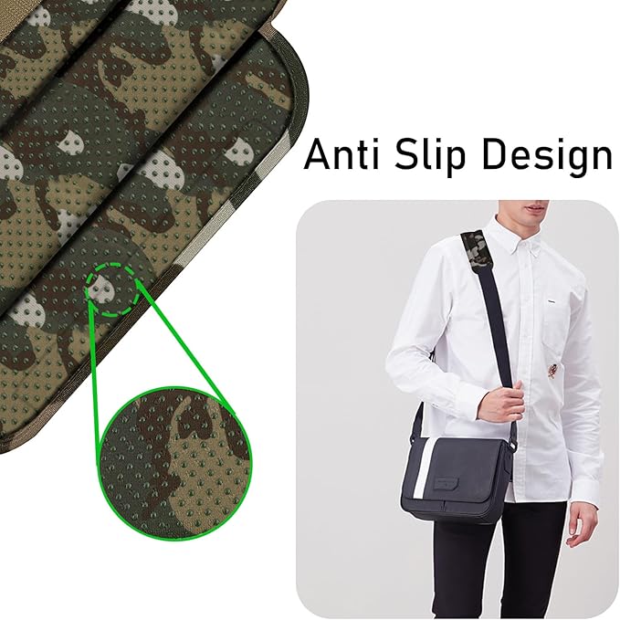 ZINZ Universal Shoulder Pad with Ultra Thick Cushion for Bag Luggage Bag Crossbody, Plus Long & Anti-Slip & Breathable,Camouflage Green