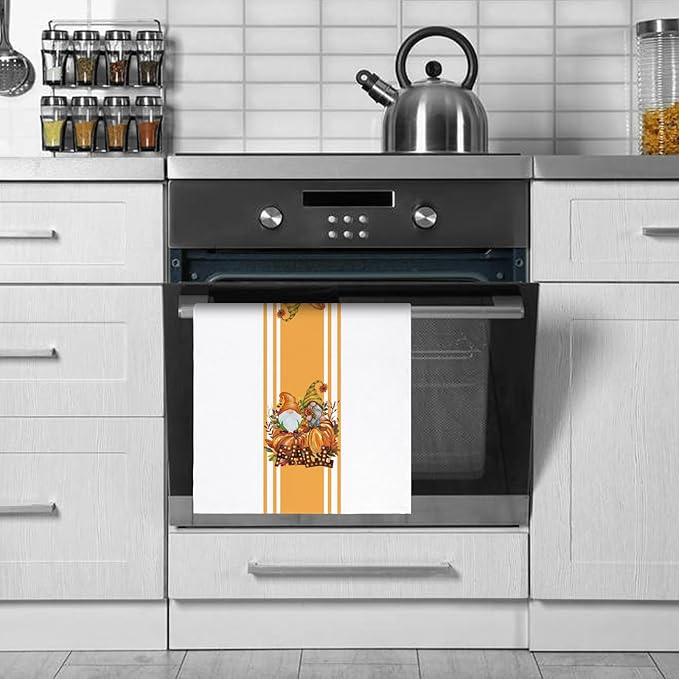 Niallant Thanksgiving Pumpkin Dish Towels - Funny Kitchen Tea Towels for Drying Dishes, Housewarming Gifts