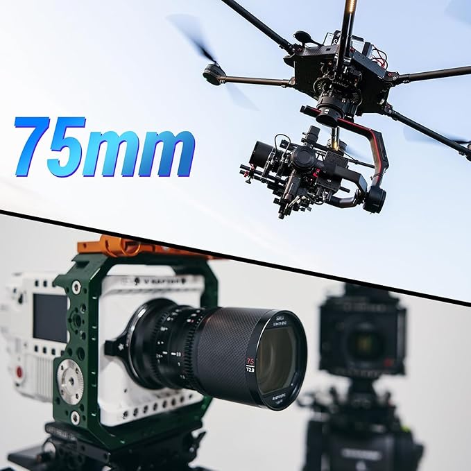 SIRUI Saturn 75mm T2.9 1.6X Full Frame Carbon Fiber Anamorphic Lens, Cine Lens for E Mount Cameras, Less Than 500g (Neutral Flare)