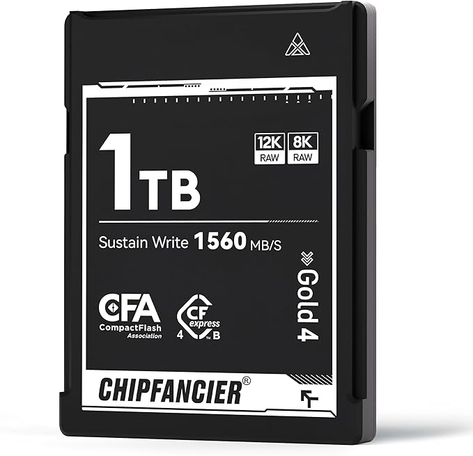 CHIPFANCIER CFexpress 4.0 Type B 968GB Memory Card Up to 3550MB/s Read 1550MB/s Write-Raw 8K Video Recording Compatible with Nikon D5/D6/Z7/Z9 Panasonic Canon EOS DJ for Photographers Black