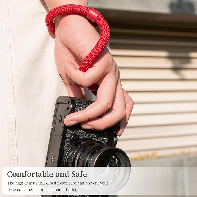 VOVMOEYA Rope Camera Wrist Strap,Camera Hand Strap Compatible with A6400 A6000 A7 IV,for Fujifilm X100V for Nikon Zf Z30 for Canon EOS R6 R7 R8 R10 Camera Wrist Straps for dslr - Red