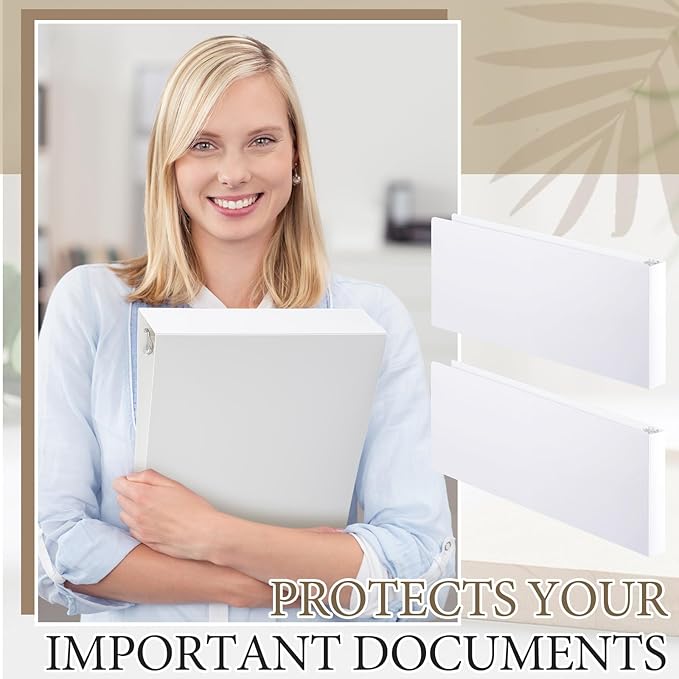 Humyoun 2 Pcs 8.5'' x 14'' Landscape 3 Ring Legal Size Binders 1 Inch Round Ring Binders Heavy Duty Economy Holds 8.5 '' x 14'' Paper for Artwork Blueprints, Office, Home, Work Places (White)