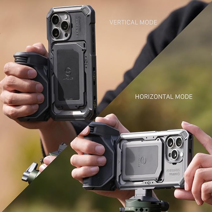 Tilta Khronos Focus PD Handle (Space Gray) - USB-C Power | Precision Focus/Zoom Control | Compact Design | Built-in Battery | Secure Fit - Compatible with iPhone 15/16 Pro/Pro Max