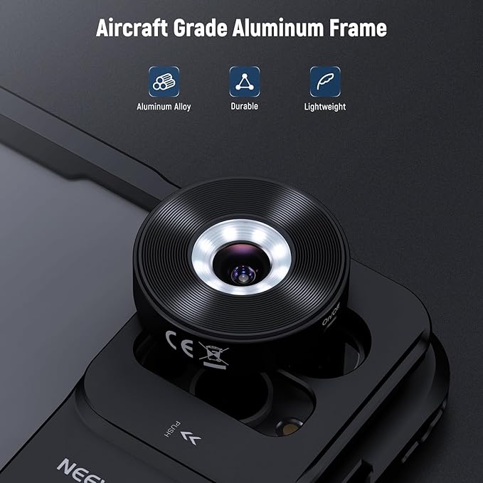 NEEWER 18mm HD 100° Wide Angle Lens 0.5X Magnification for Phone, Compatible with Sandmarc SmallRig iPhone Samsung Phone Cage with 17mm Lens Mounts, LS-32