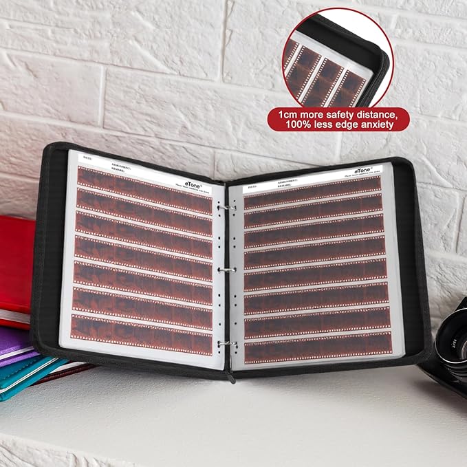 eTone 50 PCS 135 35mm Film Negative Page Preservers Sleeves,Acid-Free Storage Kit with Film Binder Box