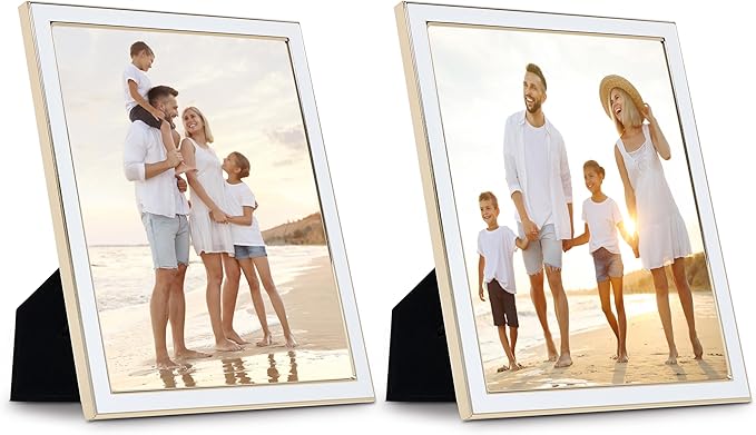 Sheffield Home Tabletop Picture Frame – Iron Enamel Decorative Display Frame for Home or Office, 8x10 Inch, White