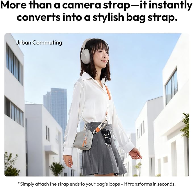 ULANZI YF01 Camera Strap with USB C Cable, 3-in-1 Modular Quick Release Neck Shoulder Wrist Strap 71.9inch Length Adjustment, Multi-Use Convertible Crossbody Sling for DSLR Mirrorless Phone(Orange)