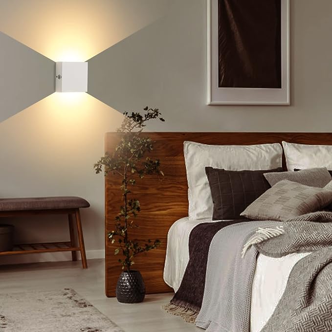 Lightess Rechargeable Wall Sconce Set of 2 with Touch Switch, Dimmable Indoor Wall Lights Battery Powered for Hallway, Warm White, LG9939113
