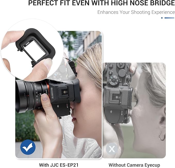 JJC Camera Eyecup Eyepeice Viewfinder for Sony A7 V A7M5 A7 IV A7M4 A7R V A7R5 A1 A1 II A7S III A7S3 A9 III Cameras, Soft Silicone Eye Cup Replacement of Sony FDA-EP21 Eye Cup