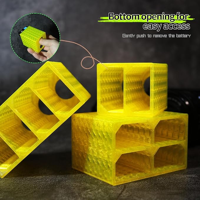 LingoFoto 2PCS Camera Battery Storage Soft Case with 2 Warehouses for Canon LP-E6/LP-E6N/LP-E6NH Camera Battery Protective Pack Case Holder (Yellow,Double warehouse)