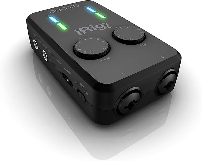 IK Multimedia iRig Pro Duo I/O USB audio interface, TRS balanced & headphones outputs, audio mixer to 24-bit, midi interface for music studio, recording, podcasting, streaming & social apps