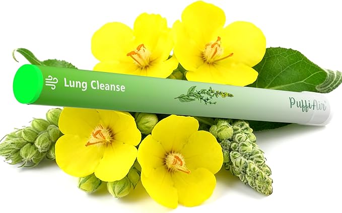 Mullein Herbal Diffuser Upgraded with Extracts of Mullein, Thyme and Mint for Cleansing Lungs, Improving Breathing and Oral Air Freshening - 600 Uses 1 Stick, 1 Pack