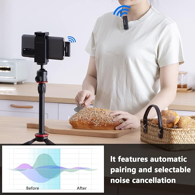 Saramonic Wireless Lavalier Microphone for Android USB-C Phone Plug Play Type-C Mic for iPhone 15 Noise Cancellation Compact Cordless Clip on Mic for Video Recording Live Streaming Podcasting