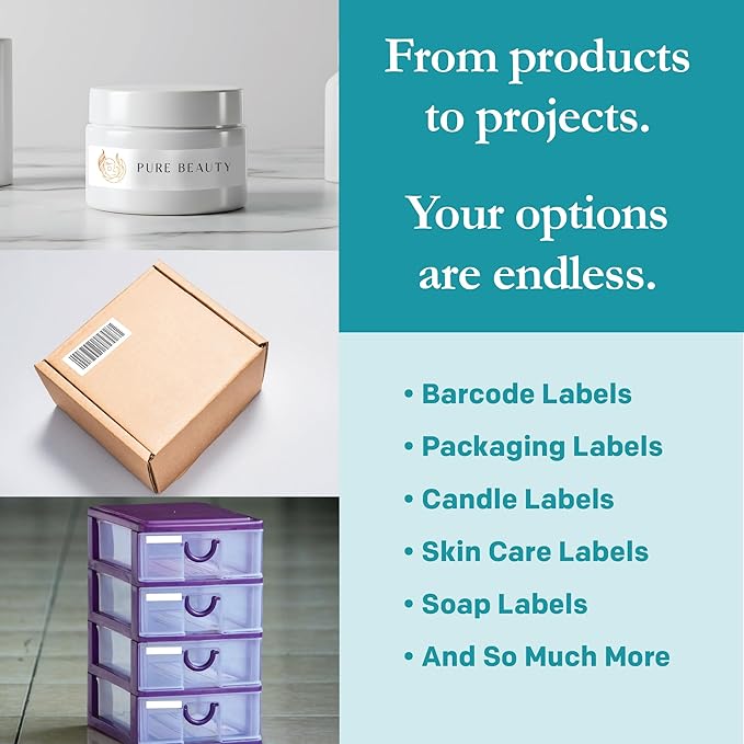 Premium Label Supply White Sticker Address Labels – 4" x 1" – Laser/Inkjet Compatible – (20 per Sheet), 25 Sheets – 500 Total Adhesive Labels