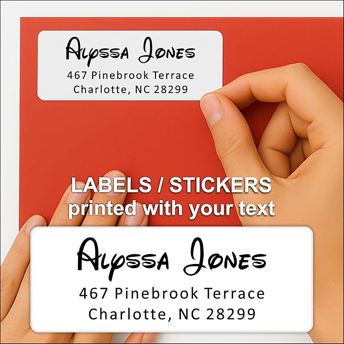 Personalized Return Address Labels - White Custom Printed Name and Home Address Stickers for Wedding, Personal and Business (250, Waltgraph)
