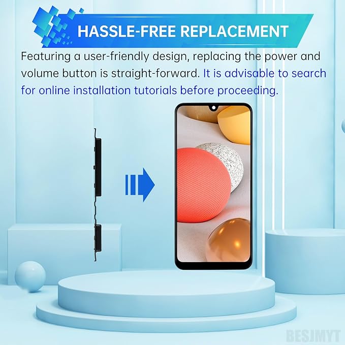 Side Power Volume Button Replacement for Samsung Galaxy A42 5G Power On Off Switch Volume Button Replacement Side Key Button Repair SM-A426U SM-A426U1 Prism Dot Black Awesome Black